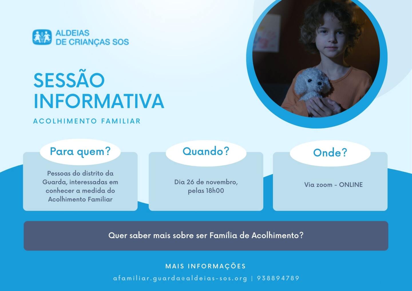 Sessão Informativa sobre Acolhimento Familiar | dia 26 de novembro